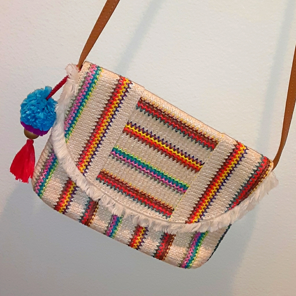 Colorful weaved crossbody